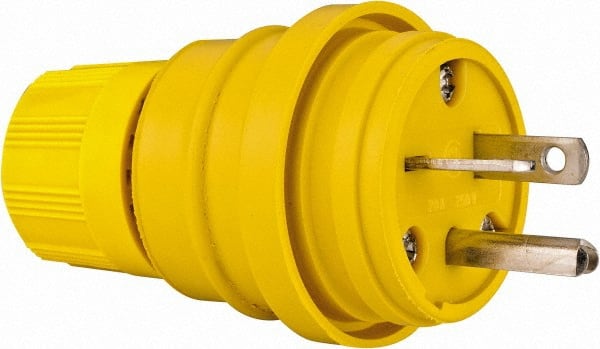 Locking Inlet: Plug, Industrial, 6-20, 250V, Yellow