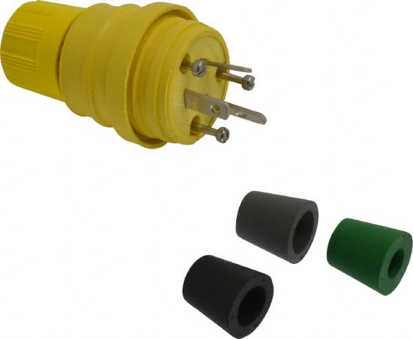Locking Inlet: Plug, Industrial, Non-NEMA, 125 & 250V, Yellow