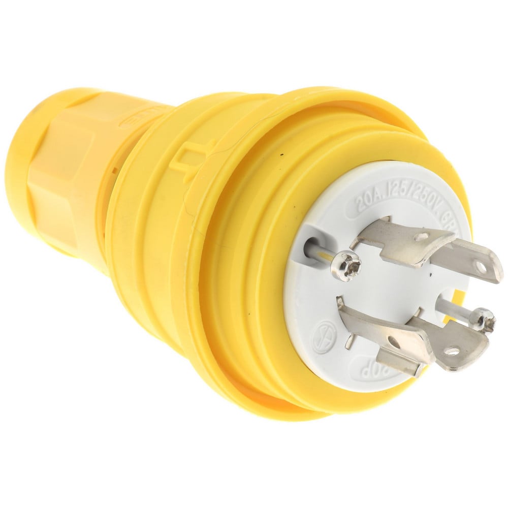 Locking Inlet: Plug, Industrial, L14-20, 125 & 250V, Yellow