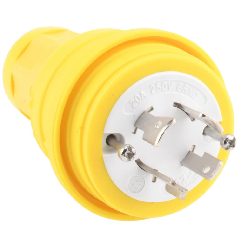 Locking Inlet: Plug, Industrial, L15-20, 250V, Yellow