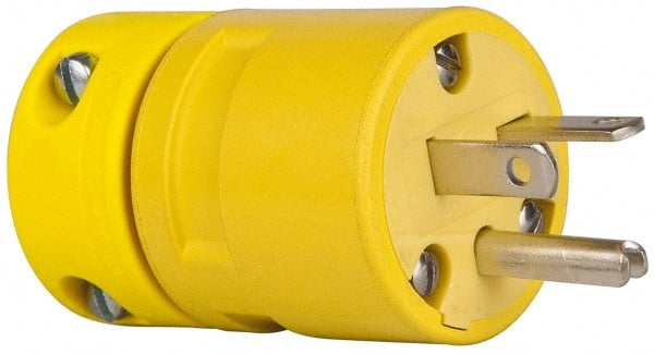 Straight Blade Plug: Industrial, 5-20, 125VAC, Yellow