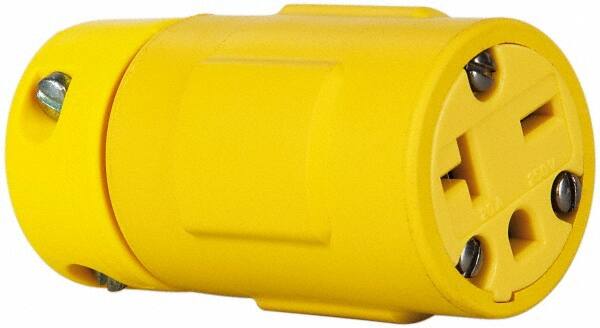 Straight Blade Connector: Industrial, 6-20, 250VAC, Yellow