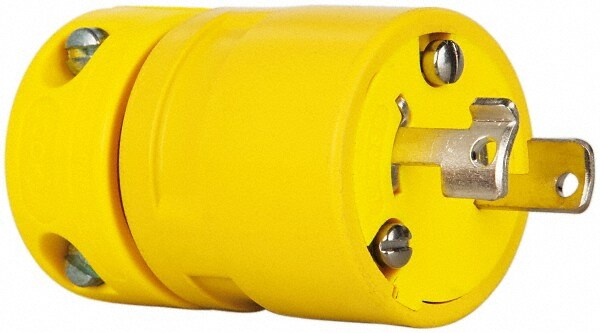 Locking Inlet: Plug, Industrial, L1-15, 125V, Yellow
