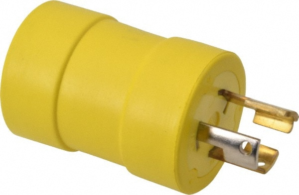 1 Outlet, 125 VAC, 15 Amp, Yellow, Single Outlet Adapter