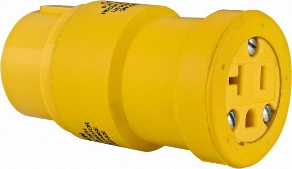 Woodhead Electrical 1733 1 Outlet, 125 VAC, 20 Amp, Yellow, Single Outlet Adapter 