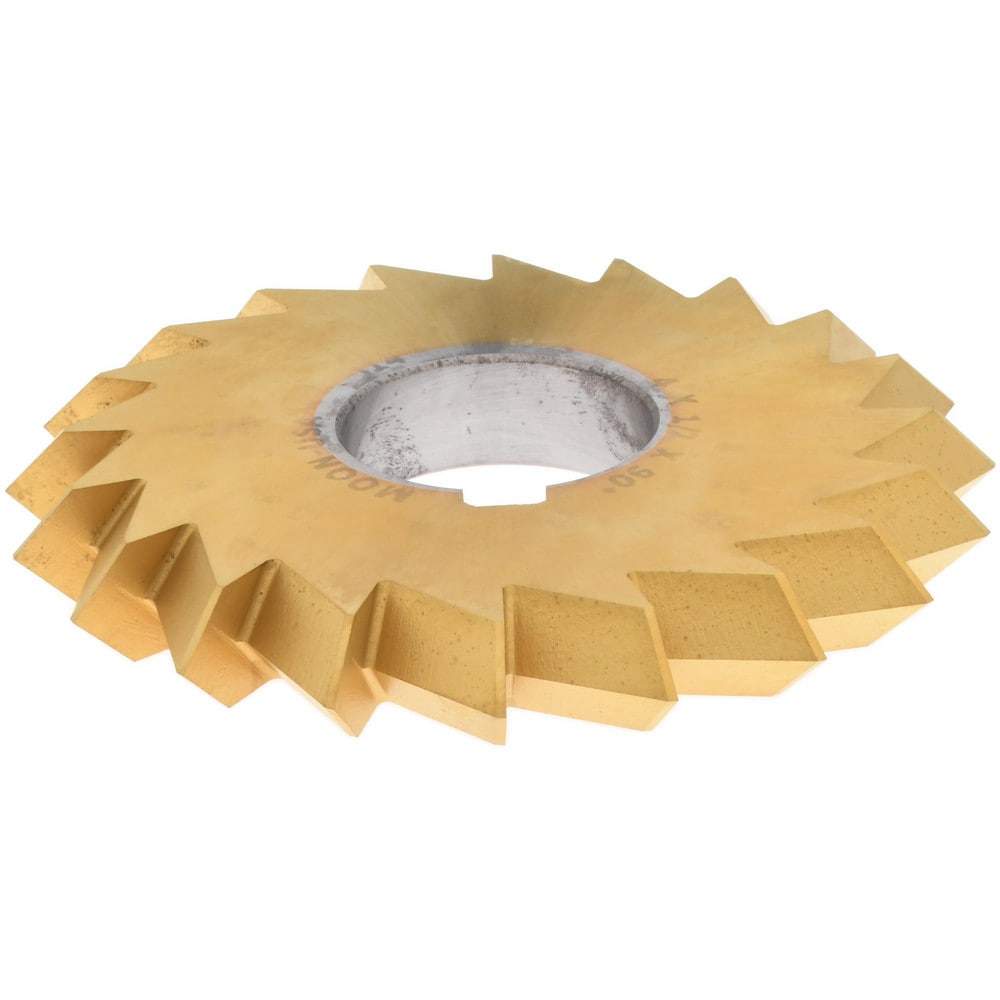 Double Angle Milling Cutter: 90 °, 4" Cut Dia, 1/2" Cut Width, 1-1/4" Arbor Hole, High Speed Steel