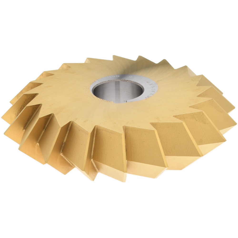 Double Angle Milling Cutter: 90 °, 6" Cut Dia, 1-1/4" Cut Width, 1-1/4" Arbor Hole, High Speed Steel