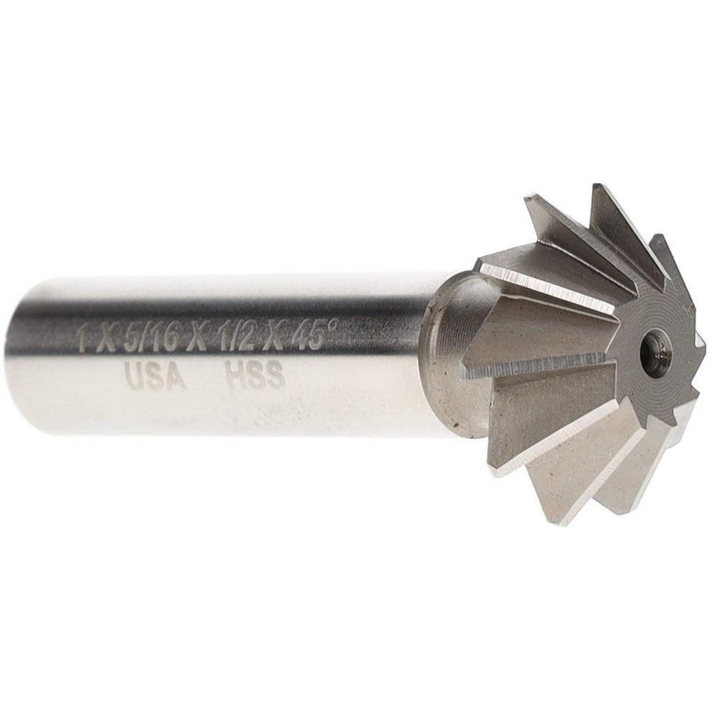 Made in USA SAC1000-45 1 x 5/16" 45° 10-Tooth High Speed Steel Single-Angle Cutter Image