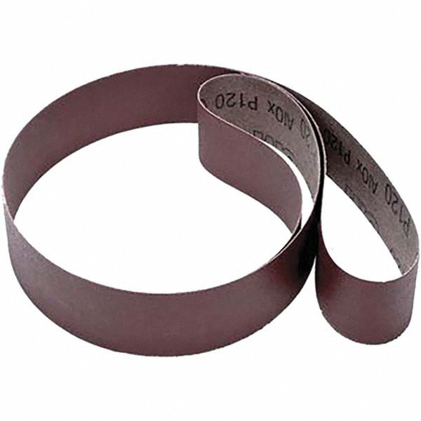 Abrasive Belt:  2" Wide, 72" OAL, 120 Grit, Aluminum Oxide