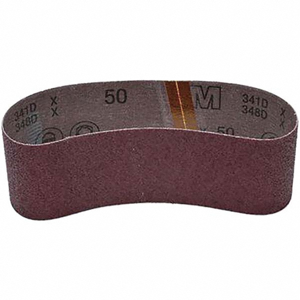 Abrasive Belt: 3" Wide, 21" OAL, 50 Grit, Aluminum Oxide - Coated, Coarse Grade, X Weighted, Dry,  Series 341D