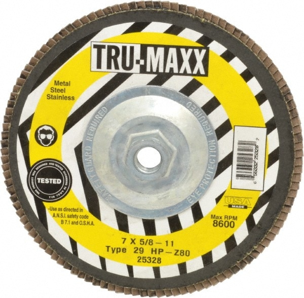 Tru-Maxx 25328 Flap Disc: 5/8-11 Hole, 80 Grit, Zirconia Alumina, Type 29 Image