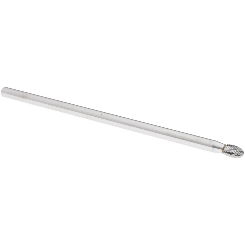 Abrasive Burr: SE-1L, 1/4" Cut Dia, Oval, Double Cut - 1/4" Shank Dia, 3/8" LOC, 6" OAL