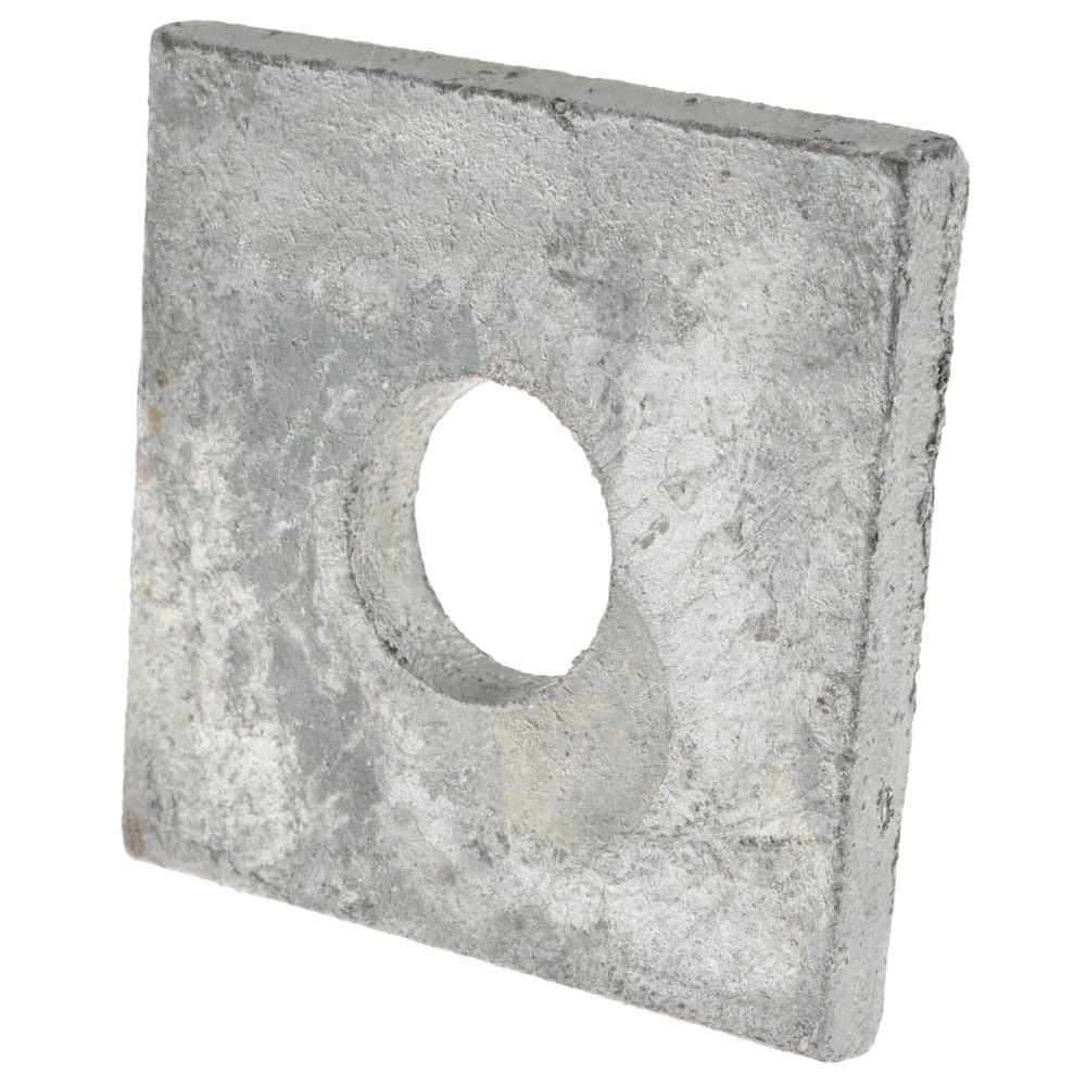 5/8" Bolt, 2" Square, Galvanized Finish, Steel Square Flat Washer