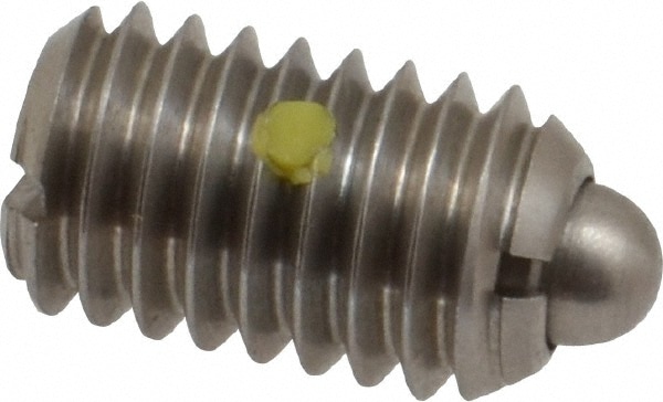 Threaded Spring Plunger: 3/8-16, 5/8" Thread Length, 0.186" Dia, 0.11" Projection