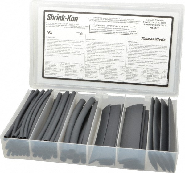 74 Piece, Black, Heat Shrink Electrical Tubing Kit