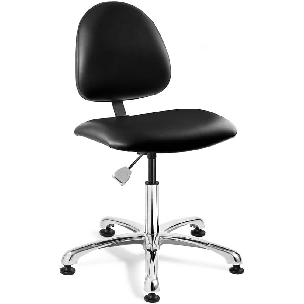 Bevco 4050C3-BLK Task Chair: Vinyl, Adjustable Height, 15-1/2 to 20-1/2" Seat Height, Black 