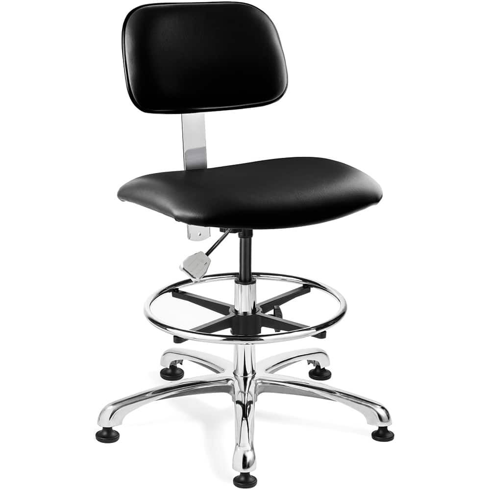 Bevco 4550C3-BLK Task Chair: Vinyl, Adjustable Height, 22 to 32" Seat Height, Black 