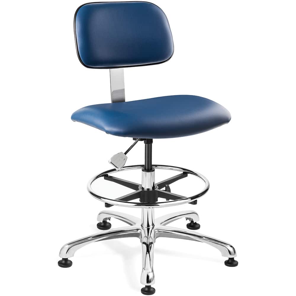 Bevco 4550C3-BLU Task Chair: Vinyl, Adjustable Height, 22 to 32" Seat Height, Blue 