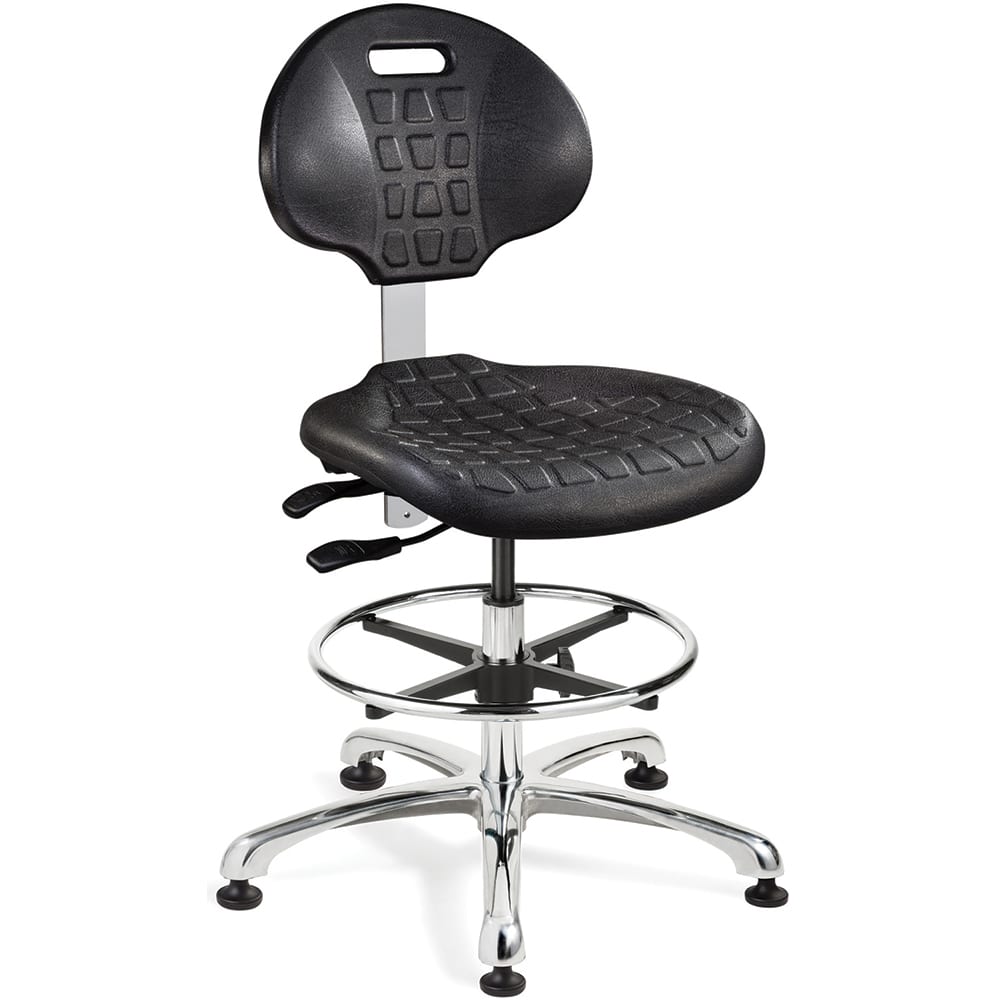 Bevco 7551-BLK Task Chair: Polyurethane, Adjustable Height, 20-1/2 to 30-1/2" Seat Height, Black 