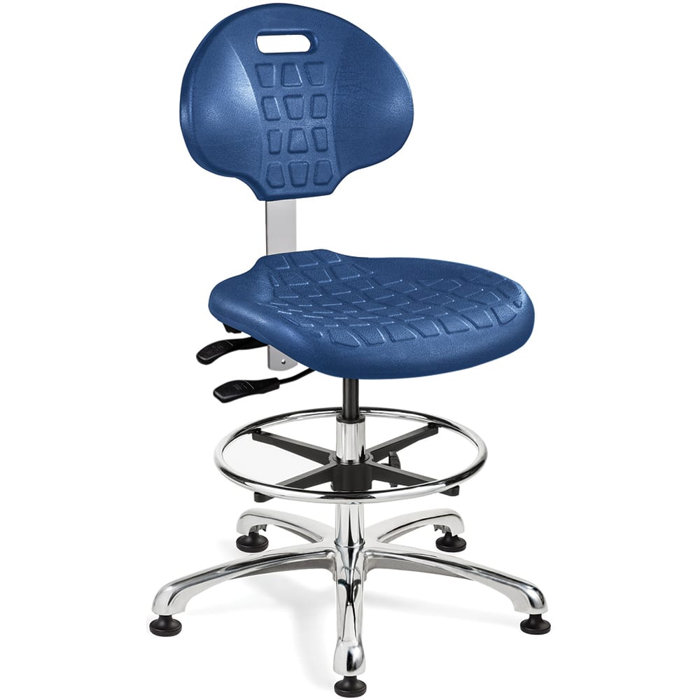 Bevco 7551-BLU Task Chair: Polyurethane, Adjustable Height, 20-1/2 to 30-1/2" Seat Height, Blue 