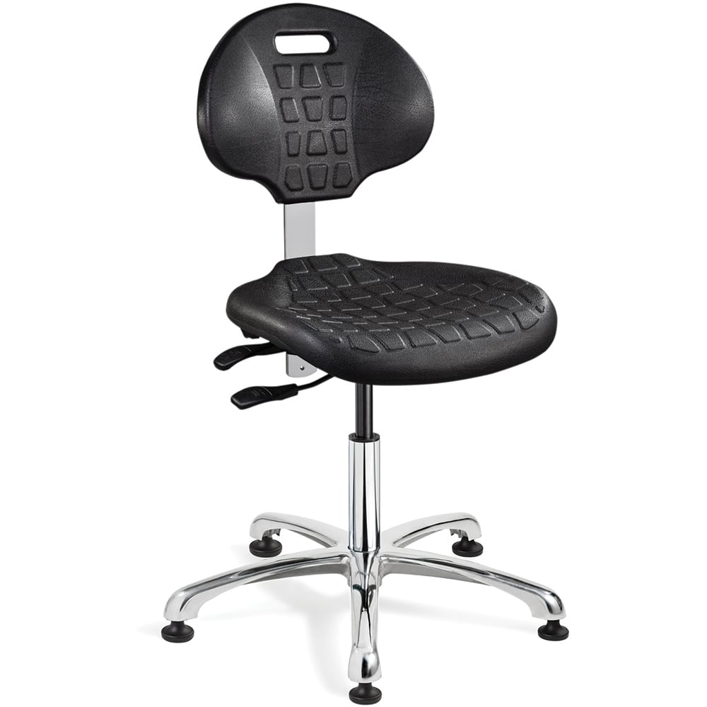 Bevco 7051-BLK Task Chair: Polyurethane, Adjustable Height, 14-1/2 to 19-1/2" Seat Height, Black 