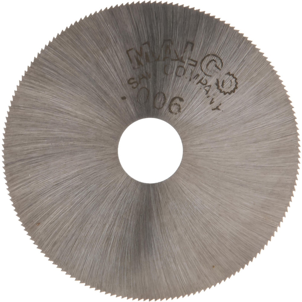 Jeweler's Saw: 1-3/4" Dia, 0.006" Thick, 3/8" Arbor Hole, 168 Teeth, High Speed Steel