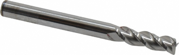 12179333 Corner Radius End Mill: 3/16" Dia, 5/8" LOC, 0.01" Radius, 3 Flutes, Solid Carbide  