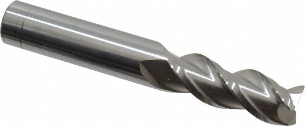 Accupro 12179337 Corner Radius End Mill: 3/8" Dia, 7/8" LOC, 0.015" Radius, 3 Flutes, Solid Carbide 