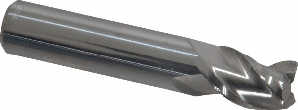 Accupro 12179351 Corner Radius End Mill: 3/8" Dia, 5/8" LOC, 0.015" Radius, 3 Flutes, Solid Carbide 