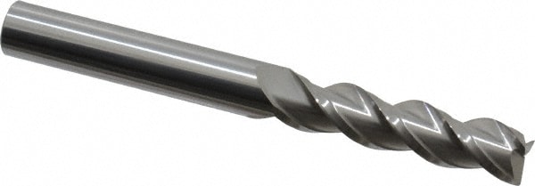 Accupro 12179365 Corner Radius End Mill: 3/8" Dia, 1-1/2" LOC, 0.015" Radius, 3 Flutes, Solid Carbide 