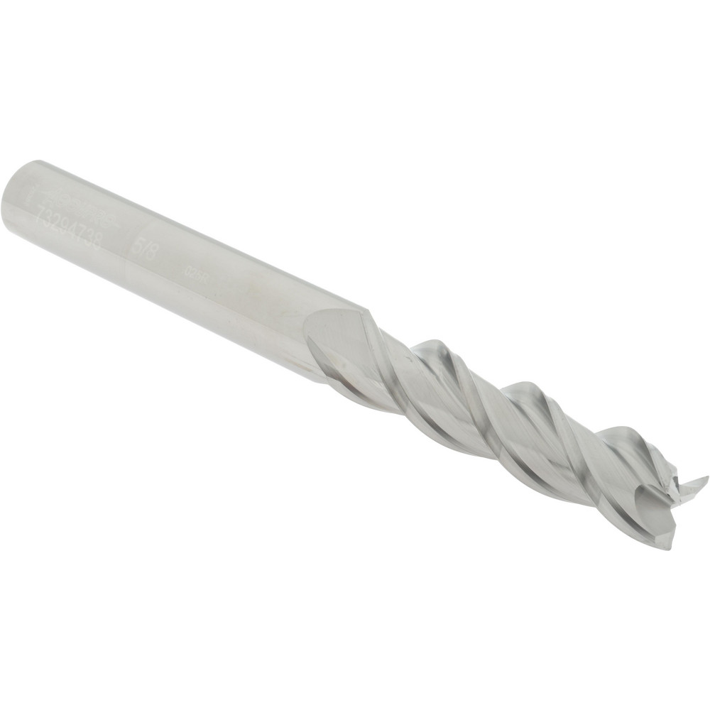 Accupro 12179371 Corner Radius End Mill: 5/8" Dia, 2-1/2" LOC, 0.025" Radius, 3 Flutes, Solid Carbide Image