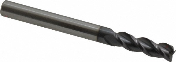 12179334 Corner Radius End Mill: 3/16" Dia, 5/8" LOC, 0.0100" Radius, 3 Flute, Solid Carbide  