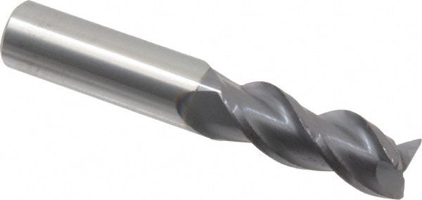 Accupro 12179340 Corner Radius End Mill: 1/2" Dia, 1-1/4" LOC, 0.02" Radius, 3 Flutes, Solid Carbide 