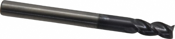 12179348 Corner Radius End Mill: 3/16" Dia, 3/8" LOC, 0.01" Radius, 3 Flutes, Solid Carbide  