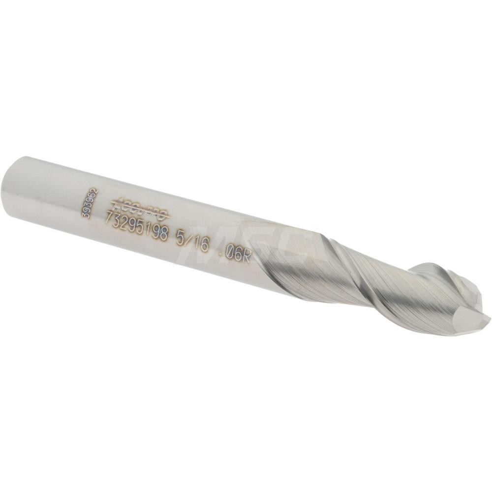12181371 Corner Radius End Mill: 5/16" Dia, 3/4" LOC, 0.06" Radius, 2 Flutes, Solid Carbide  