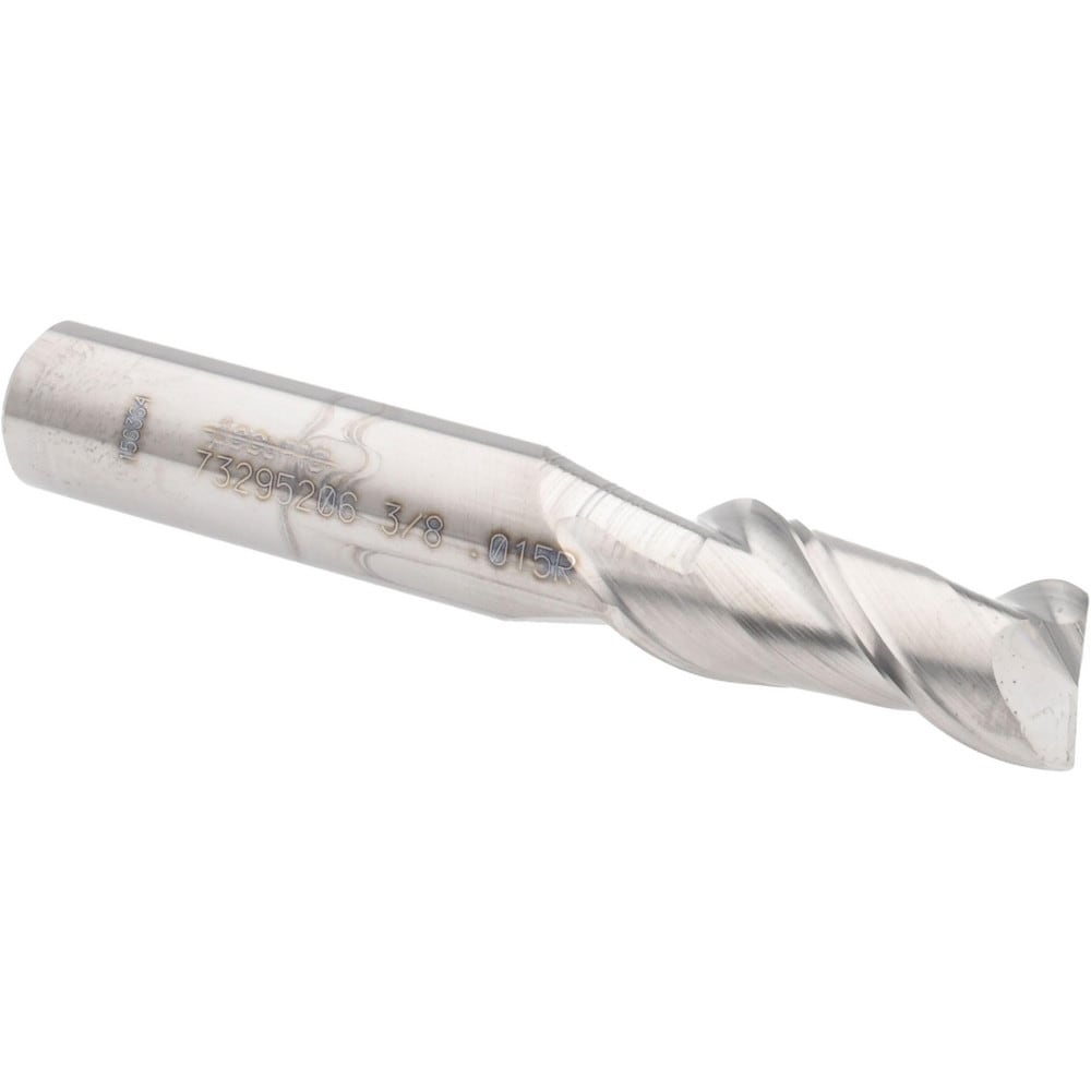 Accupro 12181407 Corner Radius End Mill: 3/8" Dia, 7/8" LOC, 0.015" Radius, 2 Flutes, Solid Carbide 