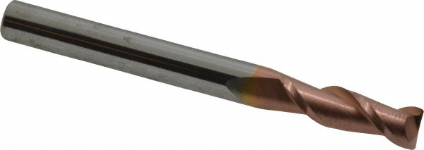 12181340 Corner Radius End Mill: 1/4" Dia, 3/4" LOC, 0.02" Radius, 2 Flutes, Solid Carbide  