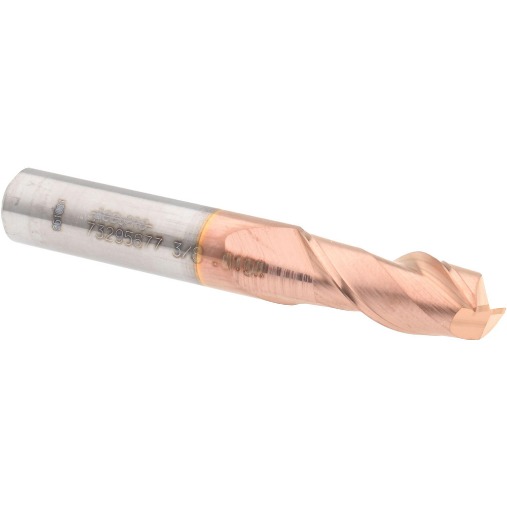 12181416 Corner Radius End Mill: 3/8" Dia, 7/8" LOC, 0.015" Radius, 2 Flutes, Solid Carbide  