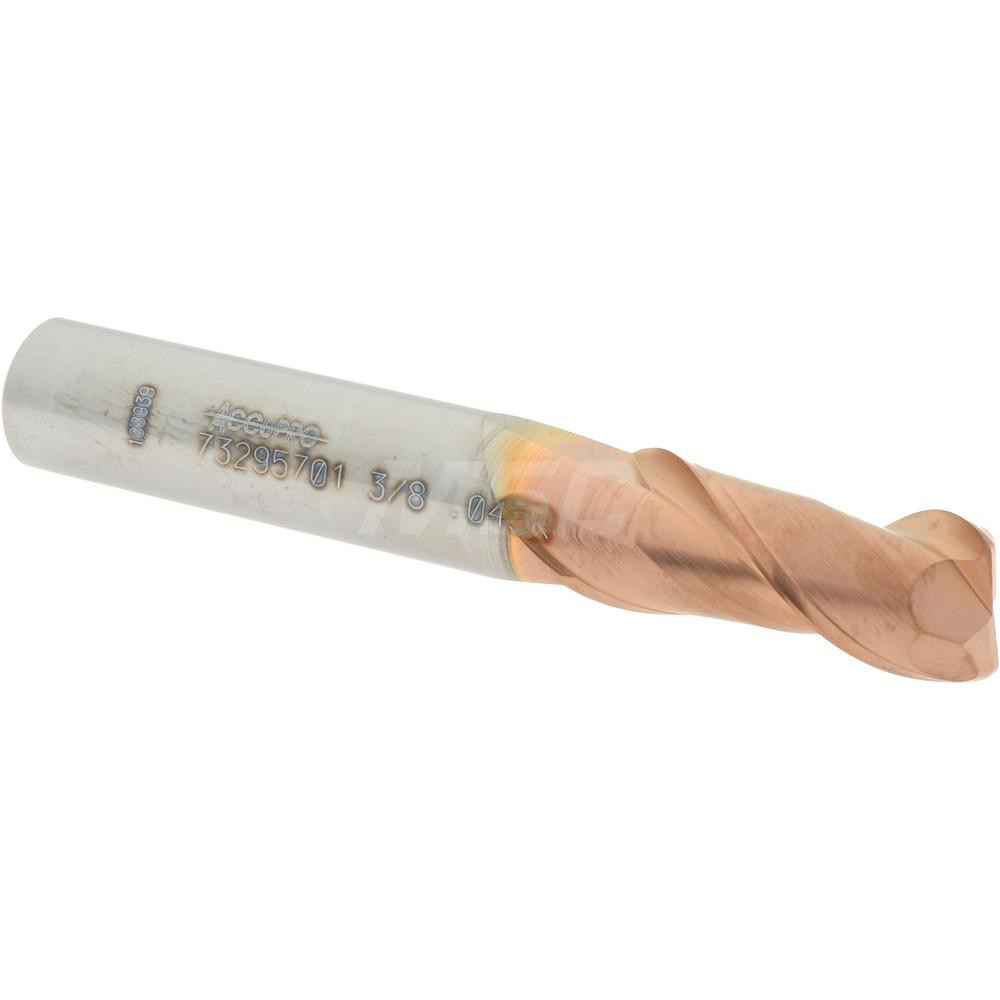 12181419 Corner Radius End Mill: 3/8" Dia, 7/8" LOC, 0.045" Radius, 2 Flutes, Solid Carbide  