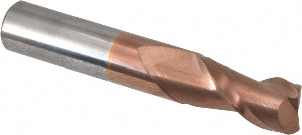 Accupro 12181474 Corner Radius End Mill: 1/2" Dia, 1" LOC, 0.02" Radius, 2 Flutes, Solid Carbide 