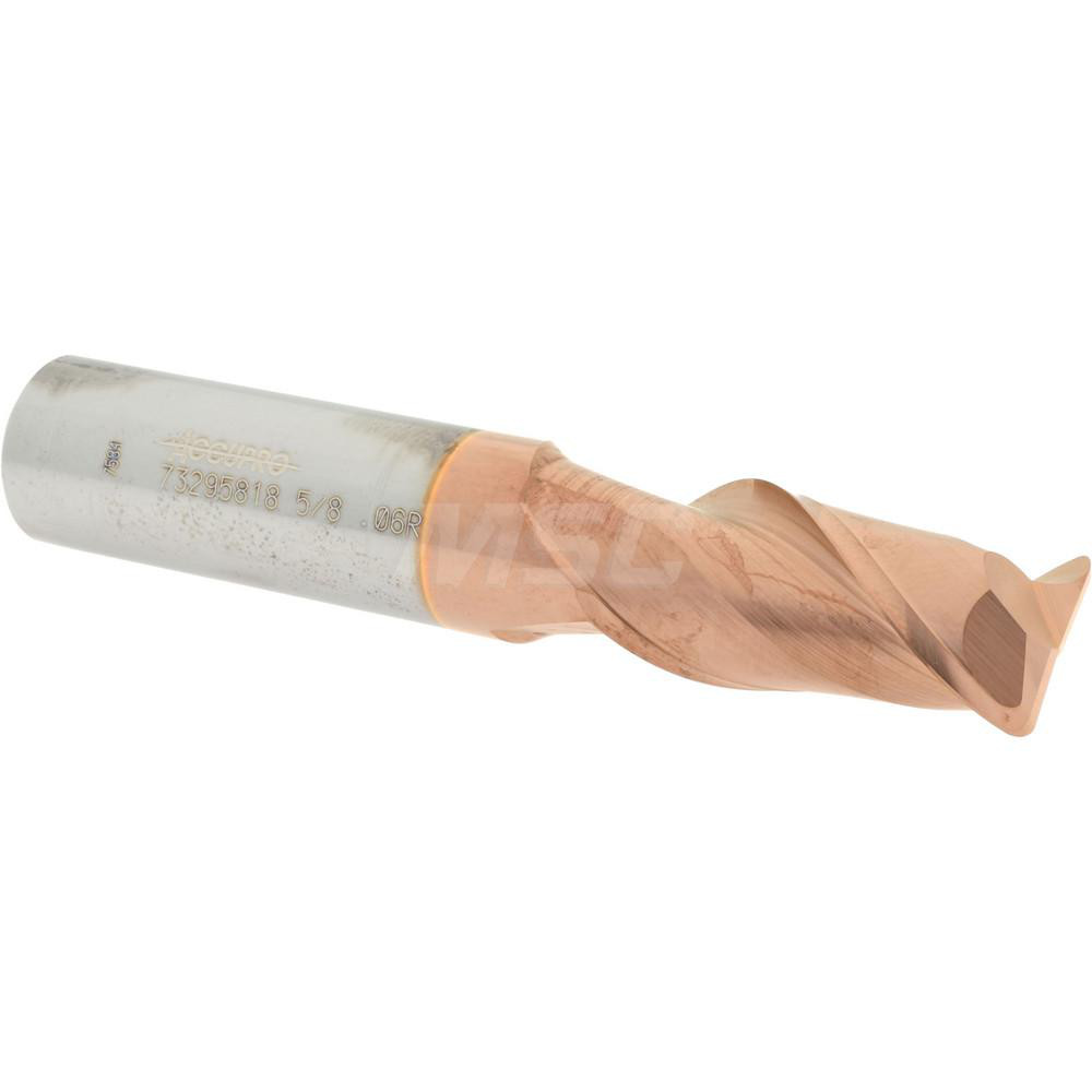Accupro 12181510 Corner Radius End Mill: 5/8" Dia, 1-1/4" LOC, 0.06" Radius, 2 Flutes, Solid Carbide Image