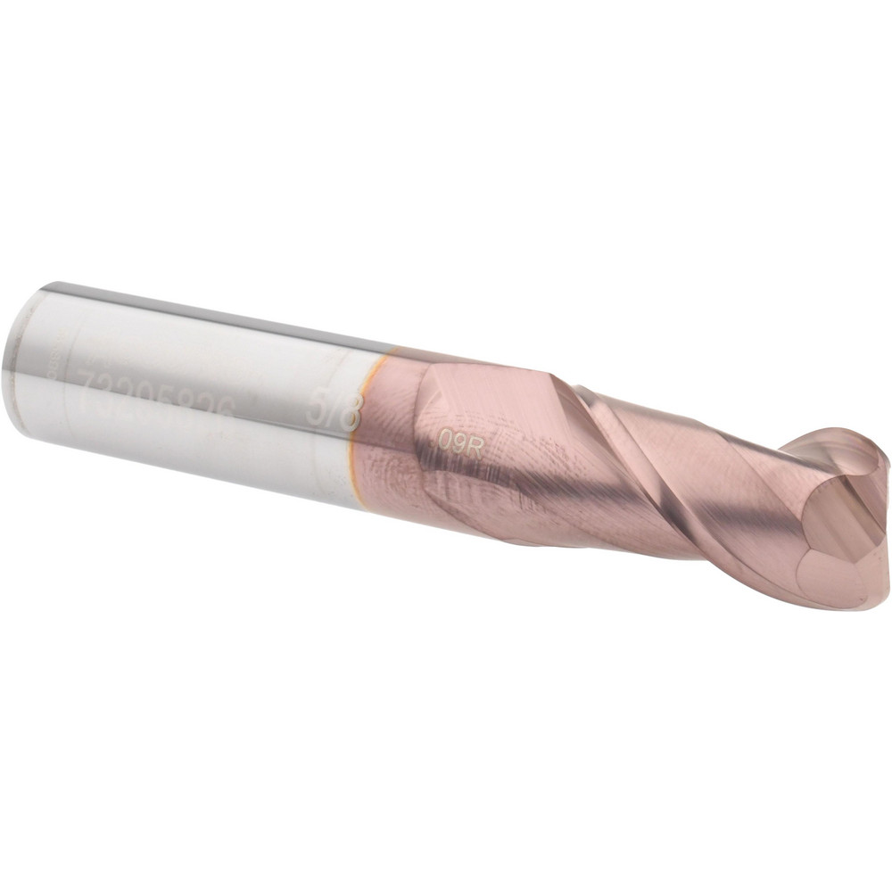 Accupro 12181511 Corner Radius End Mill: 5/8" Dia, 1-1/4" LOC, 0.09" Radius, 2 Flutes, Solid Carbide Image