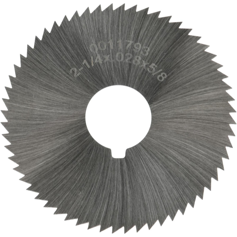 Slitting & Slotting Saw: 2-1/4" Dia, 0.028" Thick, 60 Teeth, High Speed Steel