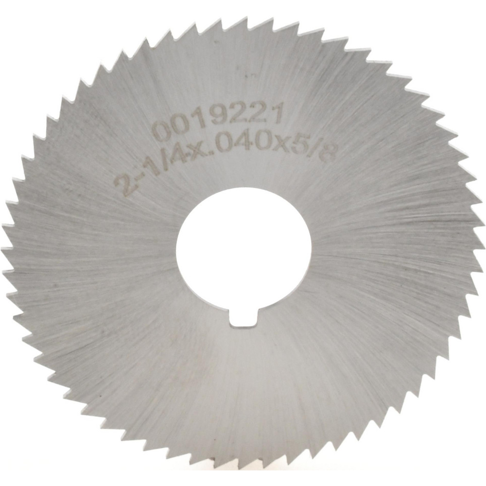 Slitting & Slotting Saw: 2-1/4" Dia, 0.04" Thick, 60 Teeth, High Speed Steel
