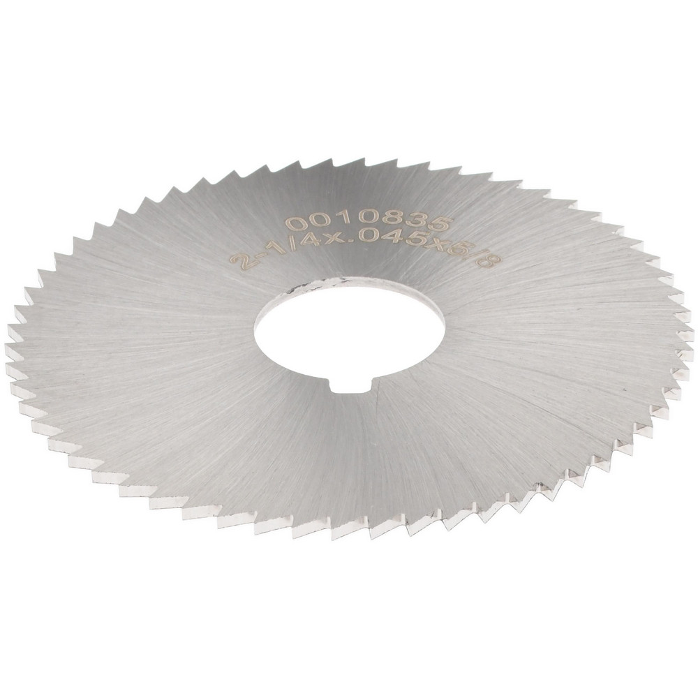 Slitting & Slotting Saw: 2-1/4" Dia, 0.045" Thick, 60 Teeth, High Speed Steel