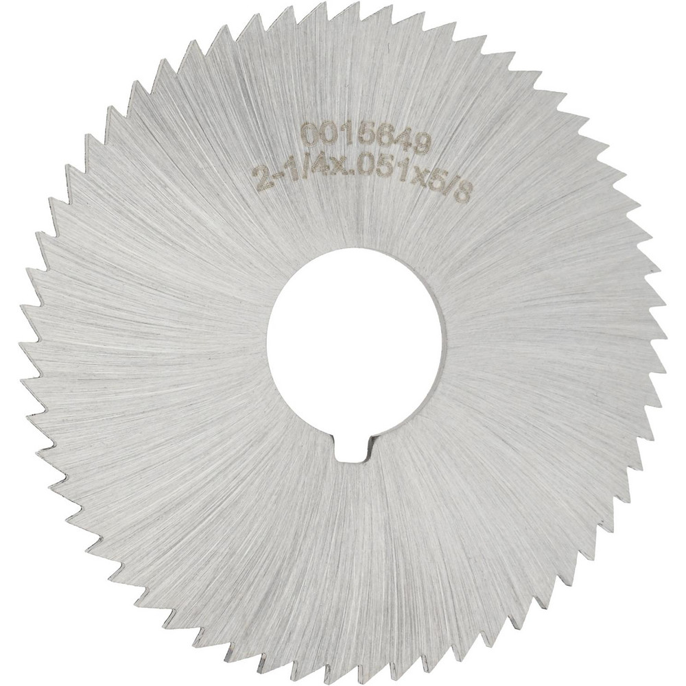 Slitting & Slotting Saw: 2-1/4" Dia, 0.051" Thick, 60 Teeth, High Speed Steel