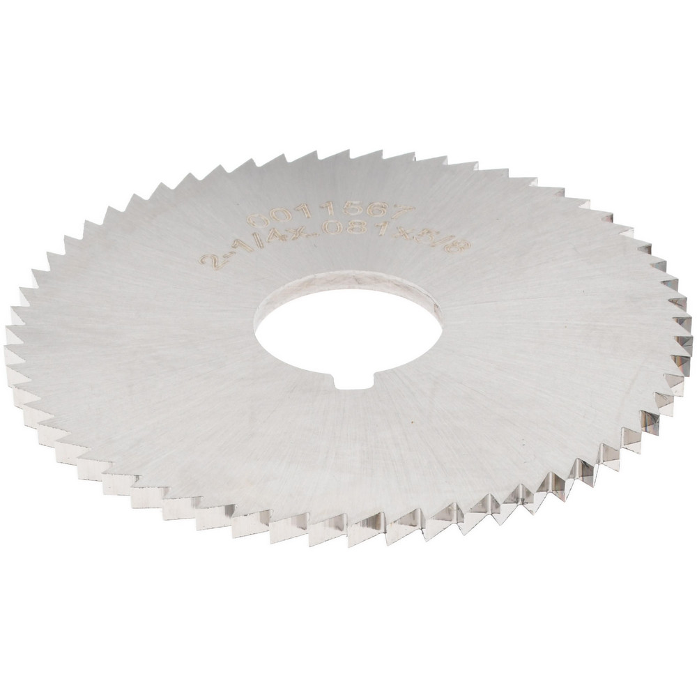 Slitting & Slotting Saw: 2-1/4" Dia, 0.081" Thick, 60 Teeth, High Speed Steel