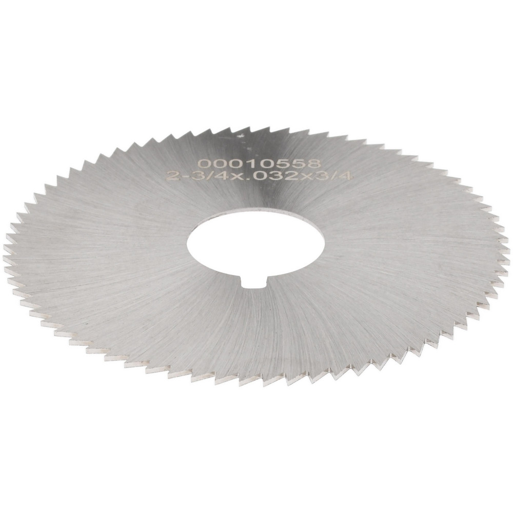 Slitting & Slotting Saw: 2-3/4" Dia, 0.032" Thick, 72 Teeth, High Speed Steel