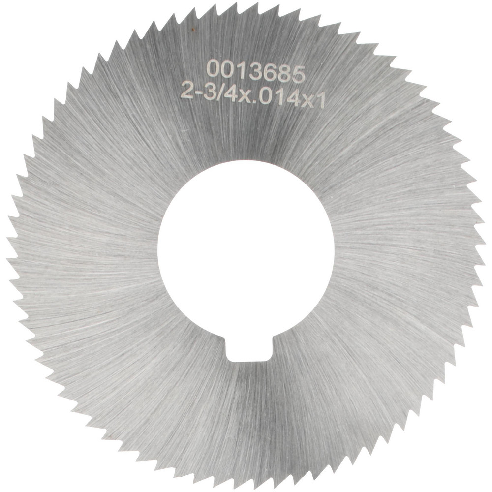 Slitting & Slotting Saw: 2-3/4" Dia, 0.014" Thick, 1" Arbor Hole, 72 Teeth, High Speed Steel