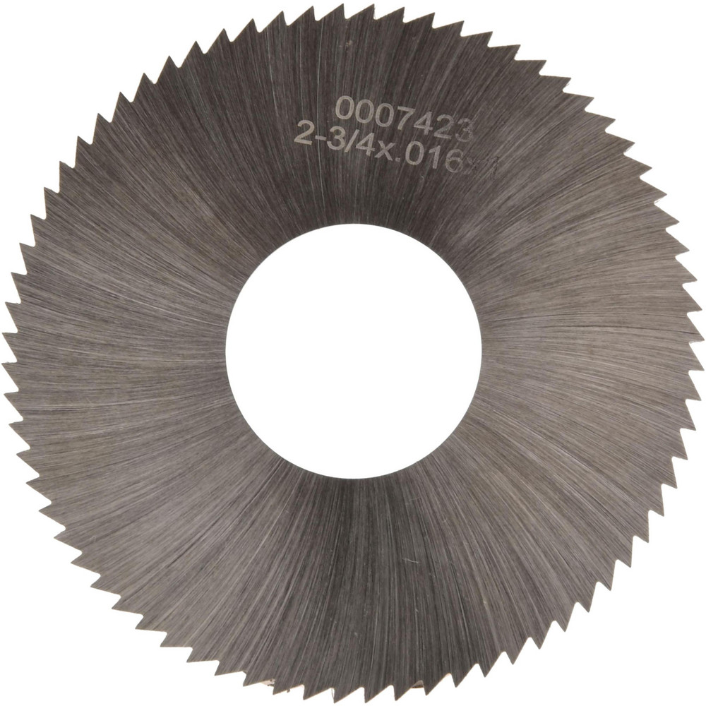 Slitting & Slotting Saw: 2-3/4" Dia, 0.016" Thick, 1" Arbor Hole, 72 Teeth, High Speed Steel